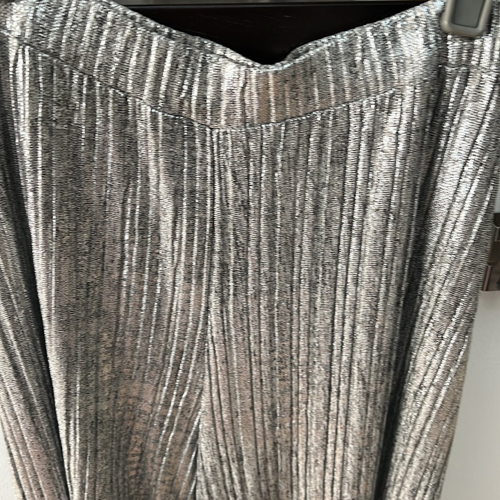 Elevenses Anthropologie Metallic Wide Leg Pants XXS - Picture 5 of 11